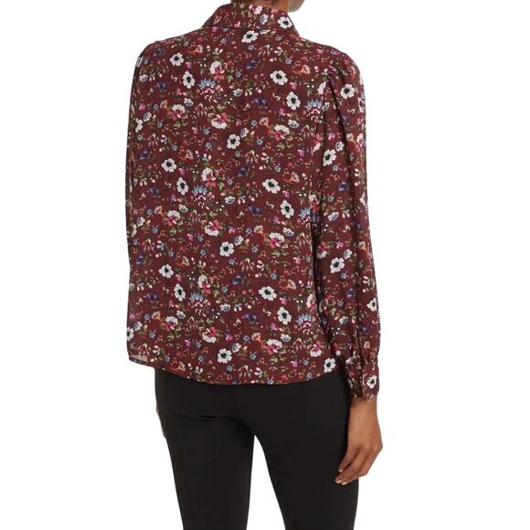 NWT Elie Tahari Long Sleeve Floral Spring Summer Workwear Blouse Size XL - Picture 2 of 9